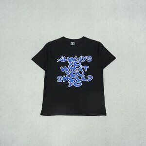 Always Black Graffiti Slogan Short Sleeve T Shirt